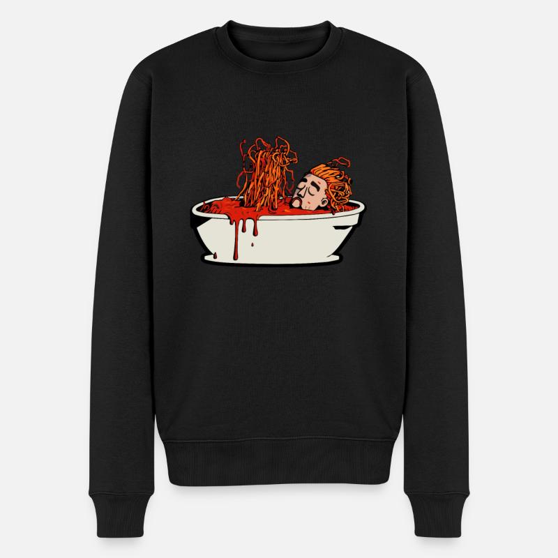 Taufe Badewanne Spaghetti - Atheist Atheismus - Männer Premium Bio Pullover - Schwarz