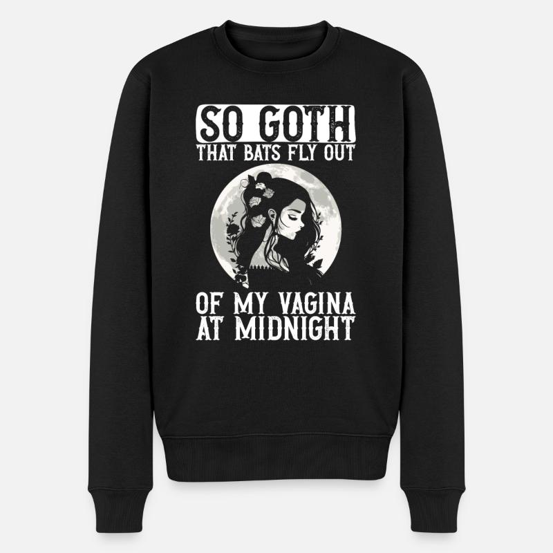 Goth Gothic Fledermäuse Vagina Spruch - Männer Premium Bio Pullover - Schwarz