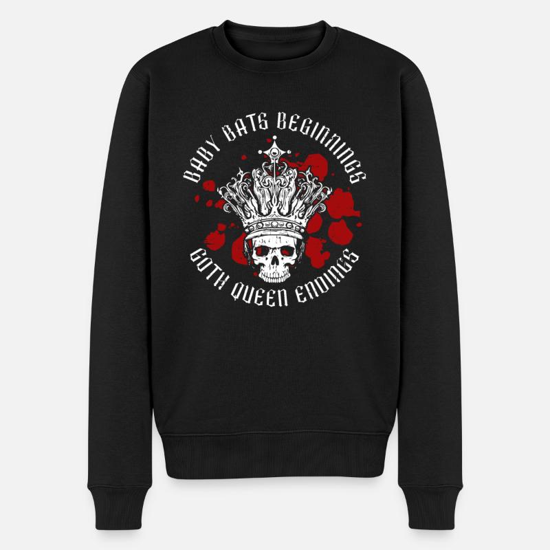 Baby Fledermaus Goth Queen - Goth Gothic - Männer Premium Bio Pullover - Schwarz