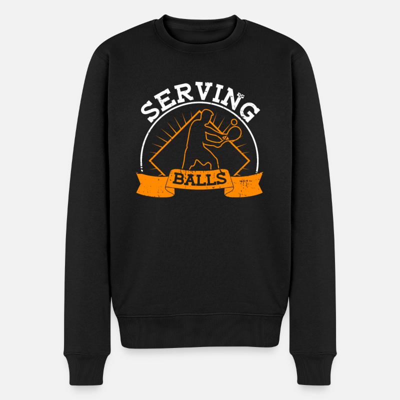 Balles de service - Tennis amusant - Pull Premium bio Homme - noir