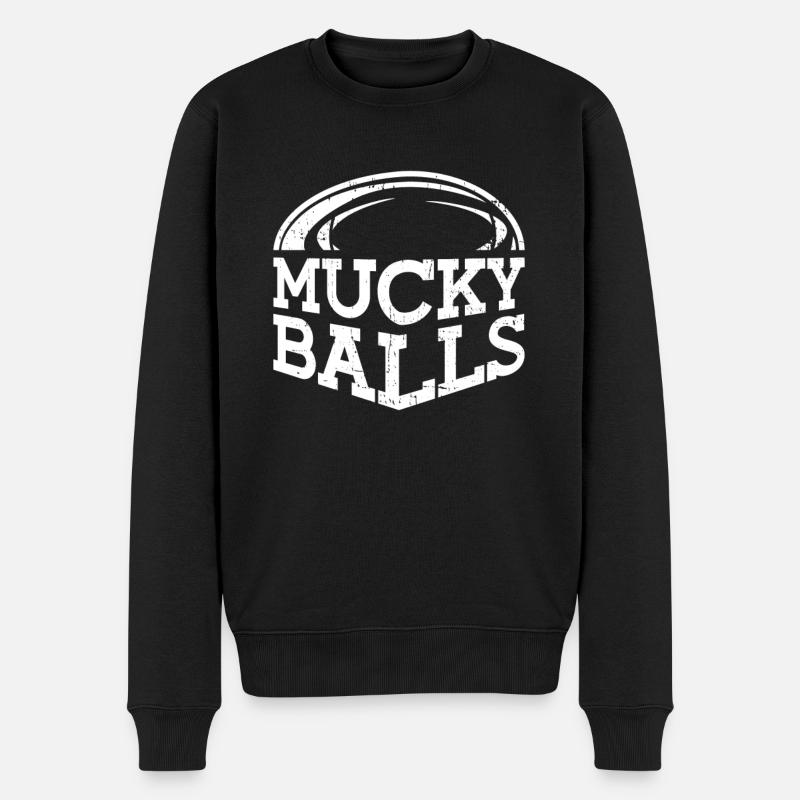 Mucky Balls - Drôle de rugby - Pull Premium bio Homme - noir