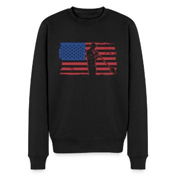Glasbläser USA Flagge - Glasblasen Glasbläser - Männer Premium Bio Pullover - Schwarz - Vorne - Nico (187cm)