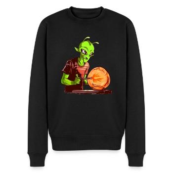 Alien als Glasbläser - Glasblasen Glasbläser - Männer Premium Bio Pullover - Schwarz - Vorne - Nico (187cm)