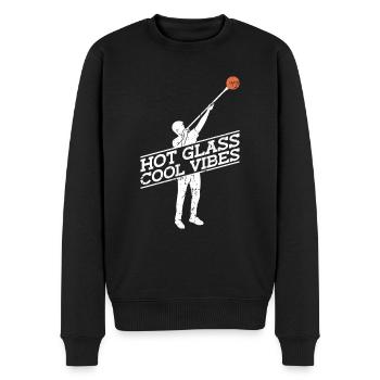 Heißes Glas - Coole Vibes - Glasblasen Glasbläser - Männer Premium Bio Pullover - Schwarz - Vorne - Nico (187cm)