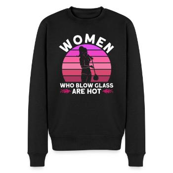 Frauen, die Glas blasen, sind heiß - Glasbläser - Männer Premium Bio Pullover - Schwarz - Vorne - Nico (187cm)