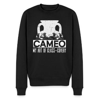 Cameo - Meine Kunst der Glasgewinnung - Cameo Glas - Männer Premium Bio Pullover - Schwarz - Vorne - Nico (187cm)