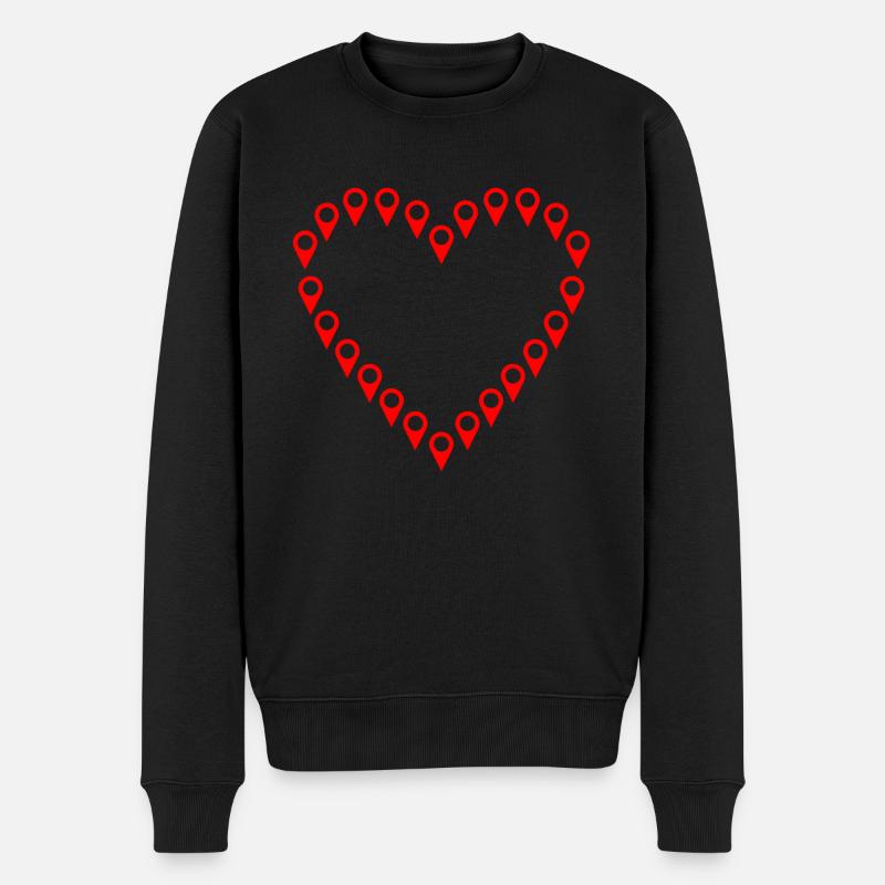 Target Points Heart - Geocaching Geocacher - Men's Premium Organic Jumper - black