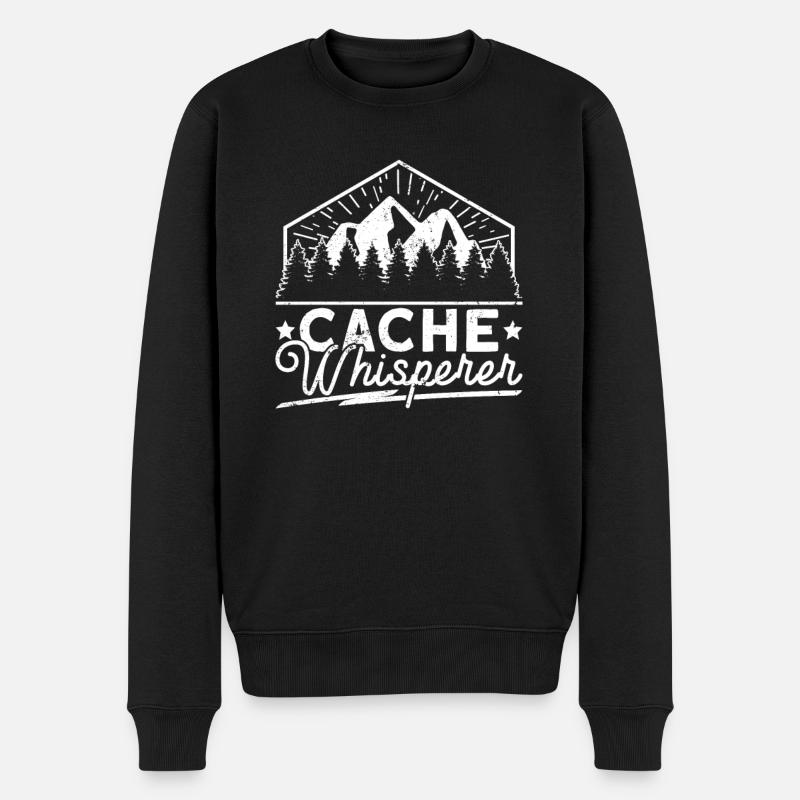 Cache-Flüsterer - Geocaching Geocacher - Männer Premium Bio Pullover - Schwarz