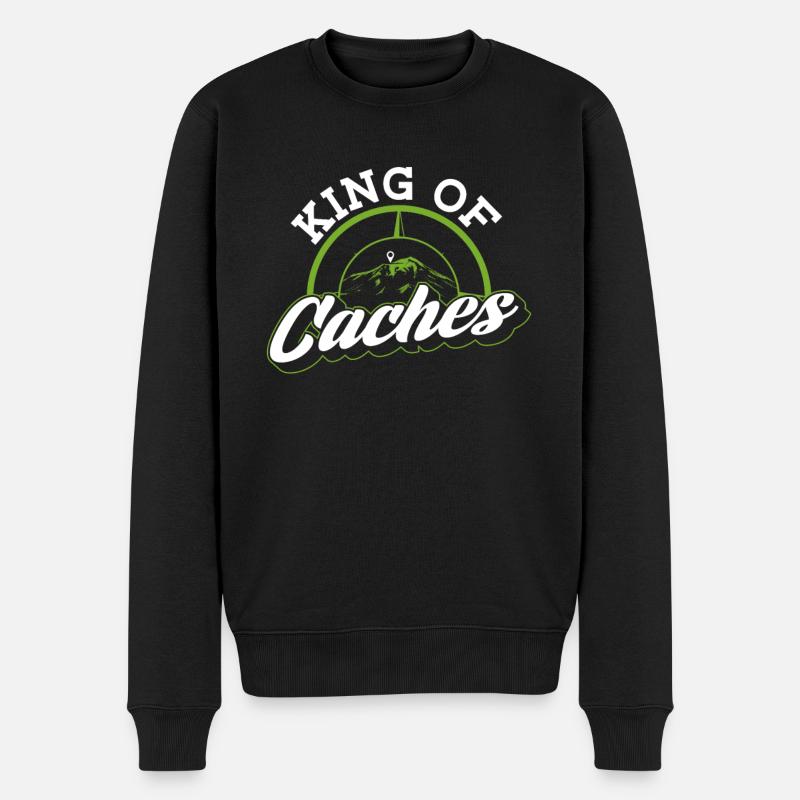 Roi des caches - Geocaching Geocacher - Pull Premium bio Homme - noir