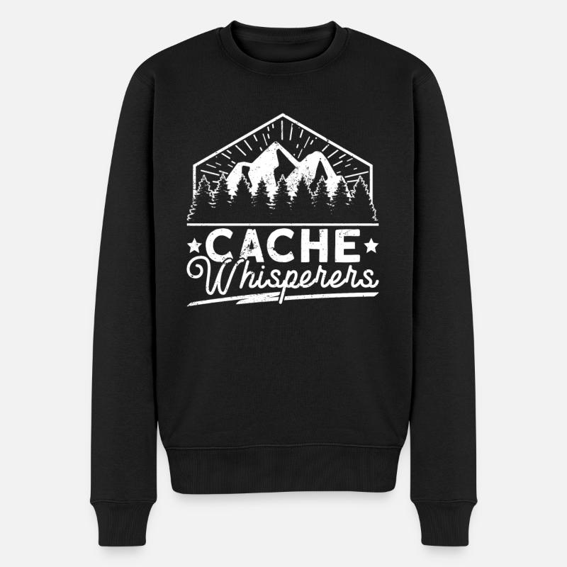 Cache Whisperer - Geocaching Geocacher - Men's Premium Organic Jumper - black