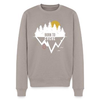 Born to cache - Geocaching Geocacher - Men's Premium Organic Jumper - taupe - Front - Nico (187cm)