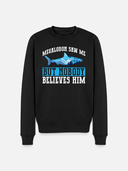 Megalodon Shark Funny Gift - Men's Premium Organic Jumper - black