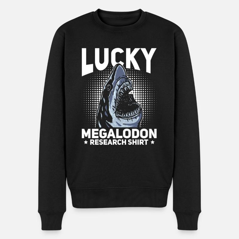 Chemise de recherche Lucky Megalodon - Megalodon Shark - Pull Premium bio Homme - noir