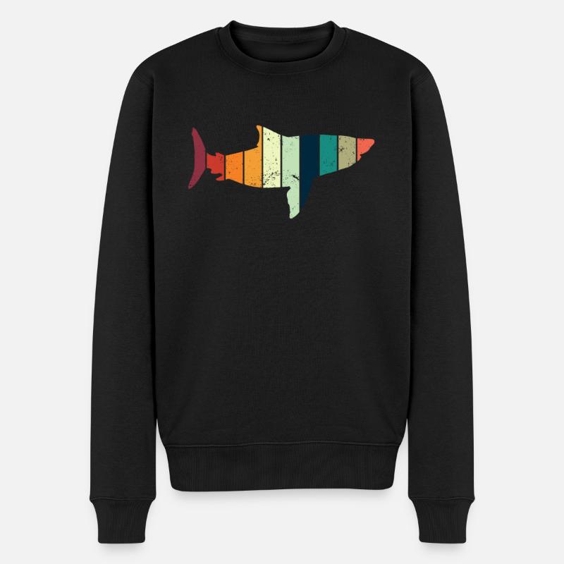 Megalodon Retro - Requin Mégalodon - Pull Premium bio Homme - noir