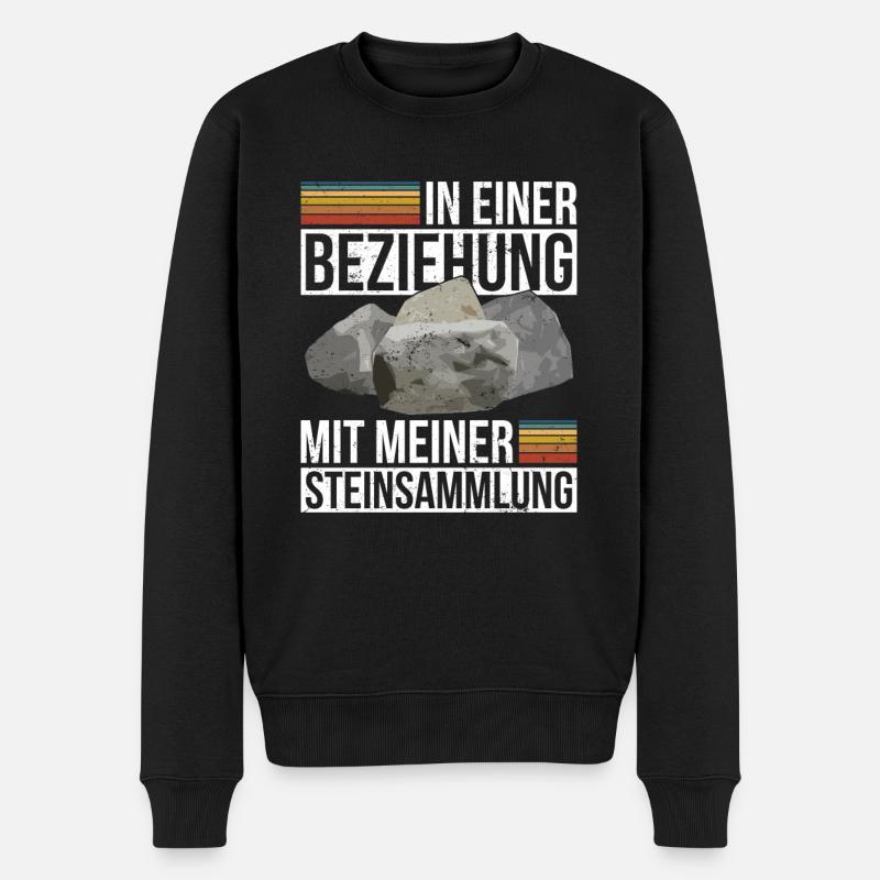 Geologe Steinsammler Steine Geologie Spruch - Männer Premium Bio Pullover - Schwarz