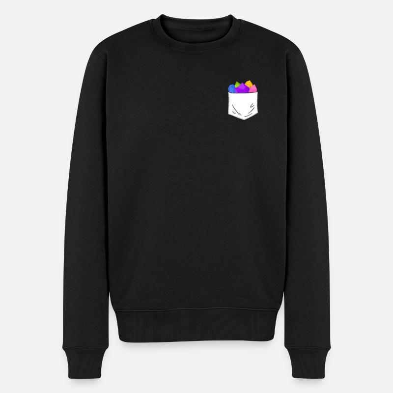 Edelsteine, die aus dem Taschenbereich - Männer Premium Bio Pullover - Schwarz