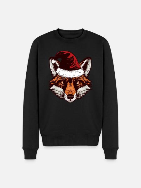Lustige Fuchs-Weihnachtsgeschenke - Männer Premium Bio Pullover - Schwarz