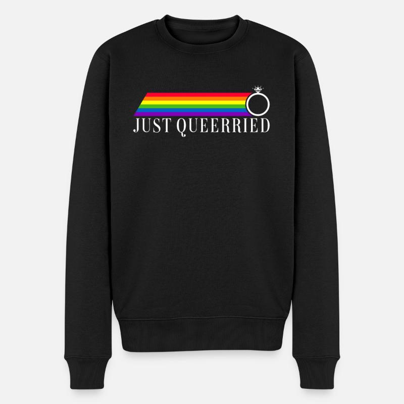 Gay Pride Hochzeit Homo-Ehe - Männer Premium Bio Pullover - Schwarz