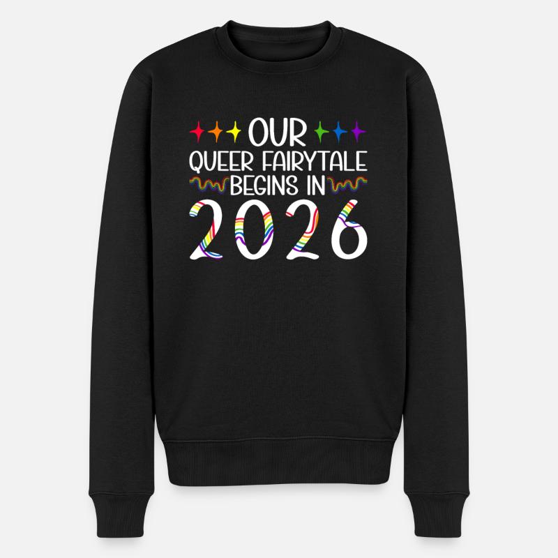 Queer Fairytale 2026 Hochzeit Homo-Ehe - Männer Premium Bio Pullover - Schwarz