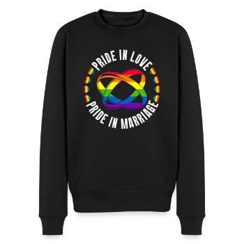 Gay Pride Wedding Gay Marriage - Men's Premium Organic Jumper - black - Front - Nico (187cm)
