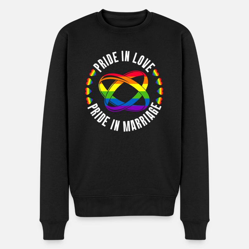 Gay Pride Hochzeit Homo-Ehe - Männer Premium Bio Pullover - Schwarz