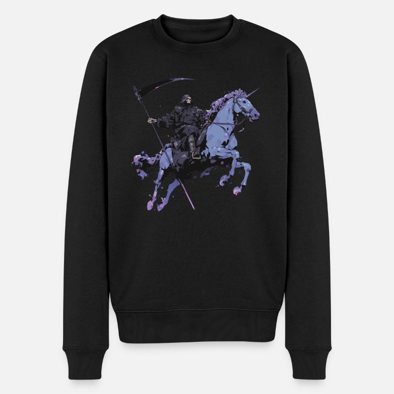 Einhorn Halloween Japanisches Einhorn - Männer Premium Bio Pullover - Schwarz
