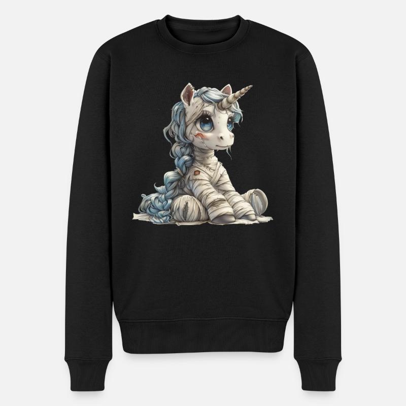 Einhorn Halloween Japanisches Einhorn - Männer Premium Bio Pullover - Schwarz