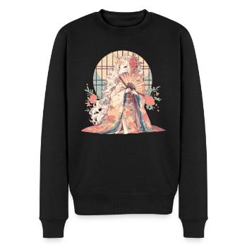 Licorne Kawaii Japonais - Pull Premium bio Homme - noir - Devant - Nico (187cm)