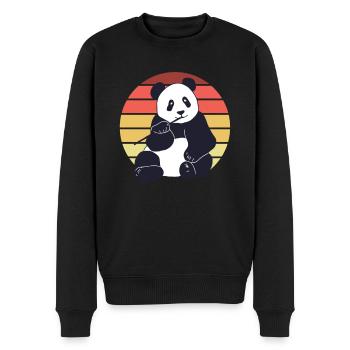 Panda Ours Panda géant japonais - Pull Premium bio Homme - noir - Devant - Nico (187cm)