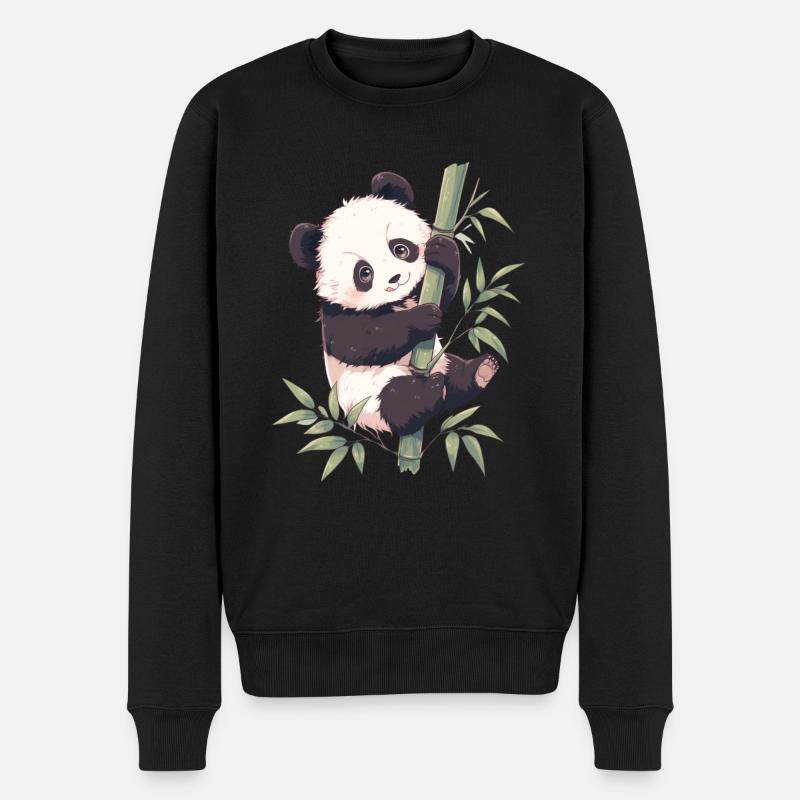 Panda Ours Grimpant Panda Japonais - Pull Premium bio Homme - noir