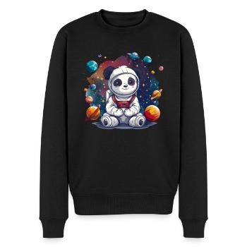 Pandabär Astronaut Japanischer Riesenpanda - Männer Premium Bio Pullover - Schwarz - Vorne - Nico (187cm)