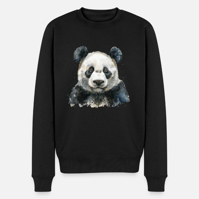 Pandabär Japanischer Riesenpanda - Männer Premium Bio Pullover - Schwarz