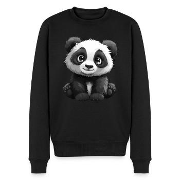 Pandabär Glitzernde Augen Japanischer Riesenpanda - Männer Premium Bio Pullover - Schwarz - Vorne - Nico (187cm)