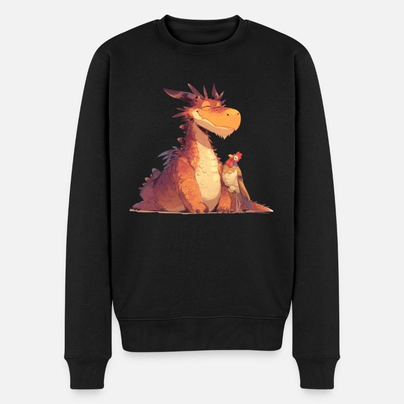 Drache Erntedankfest Drache Kinder - Männer Premium Bio Pullover - Schwarz