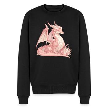 Rosa Drache Valentinstag Drache Kinder - Männer Premium Bio Pullover - Schwarz - Vorne - Nico (187cm)