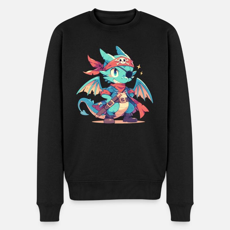 Dragon Pirate Kawaii Dragon Enfants - Pull Premium bio Homme - noir