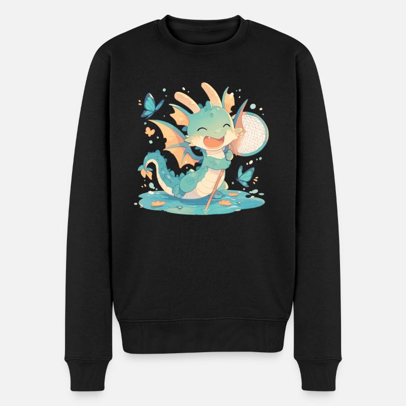 Dragon Butterfly Kawaii Dragon Enfants - Pull Premium bio Homme - noir