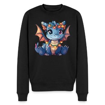 Dragon Lumières de Noël Anime Kawaii Kids - Pull Premium bio Homme - noir - Devant - Nico (187cm)