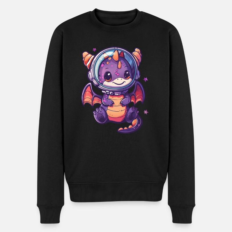 Dragon Astronaute Kawaii Dragon Enfants - Pull Premium bio Homme - noir