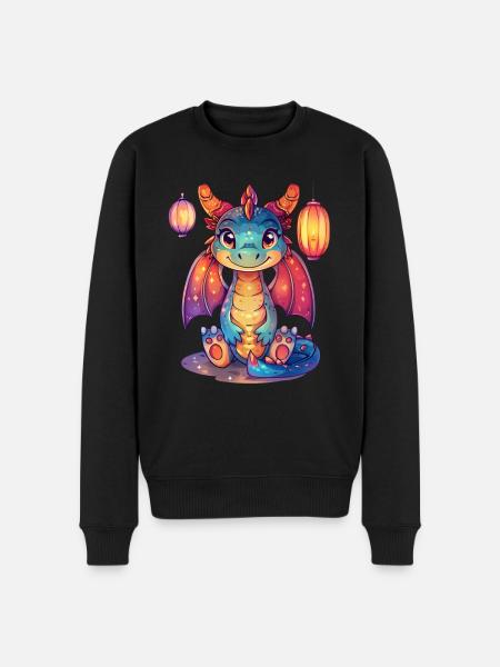 Dragon Lantern Festival Japanese Kawaii - Men's Premium Organic Jumper - black