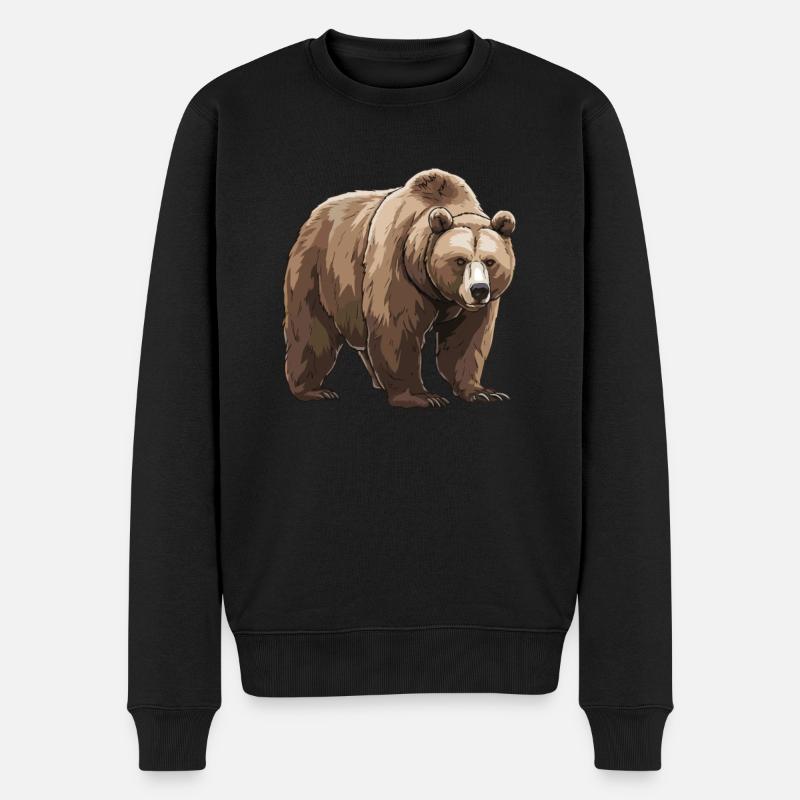 Grizzli Ours brun - Pull Premium bio Homme - noir
