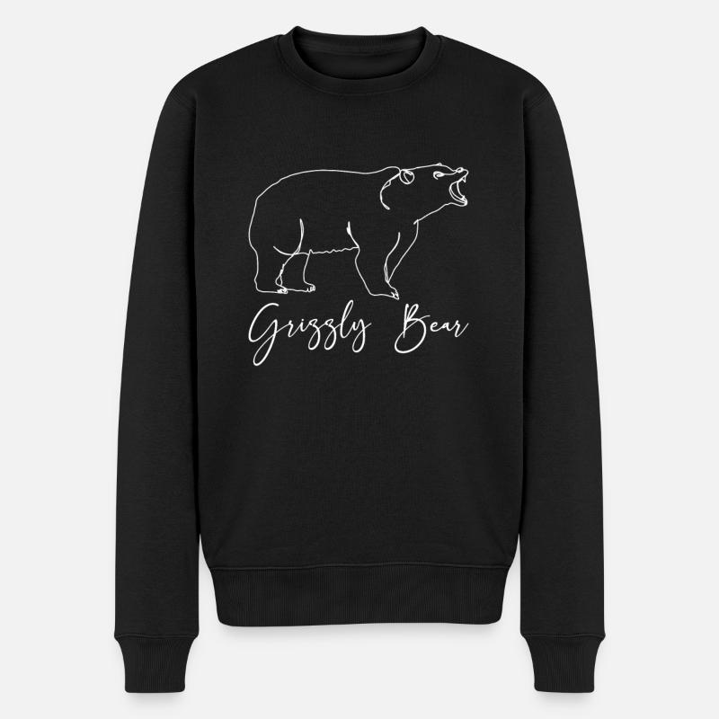 Grizzli Ours brun - Pull Premium bio Homme - noir