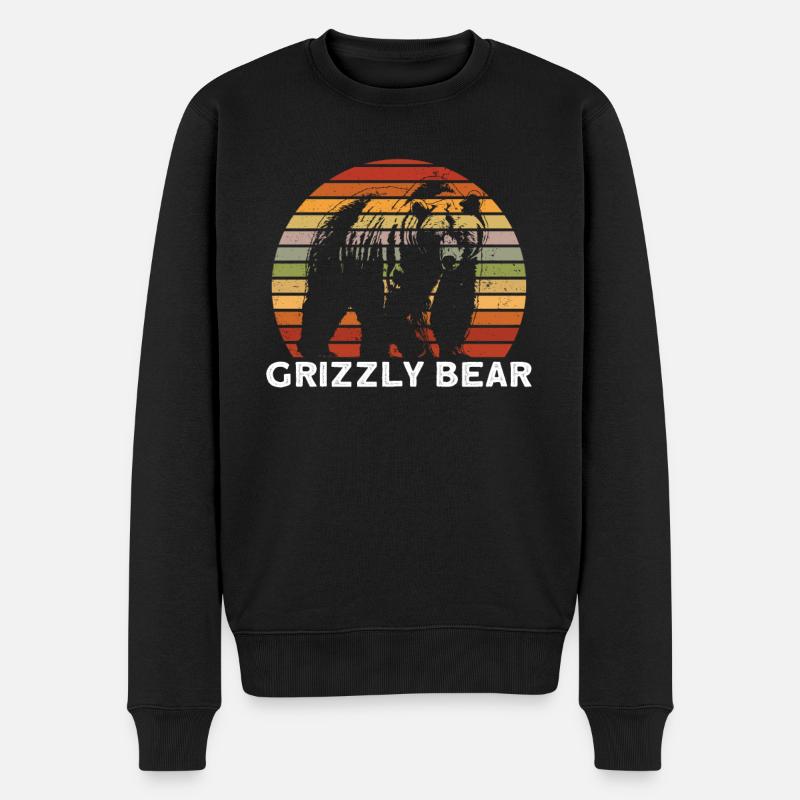 Grizzli Ours brun - Pull Premium bio Homme - noir