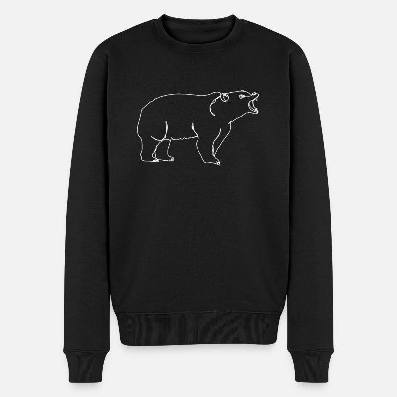 Grizzli Ours brun - Pull Premium bio Homme - noir