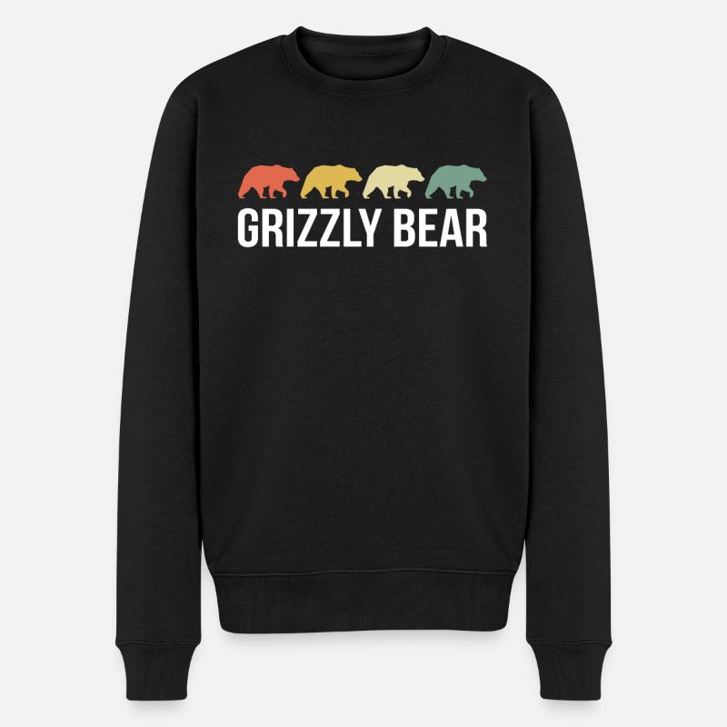 Grizzli Ours brun - Pull Premium bio Homme - noir
