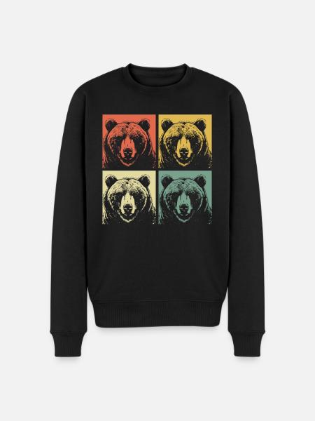 Grizzly Bear Brown Bear - Men's Premium Organic Jumper - black