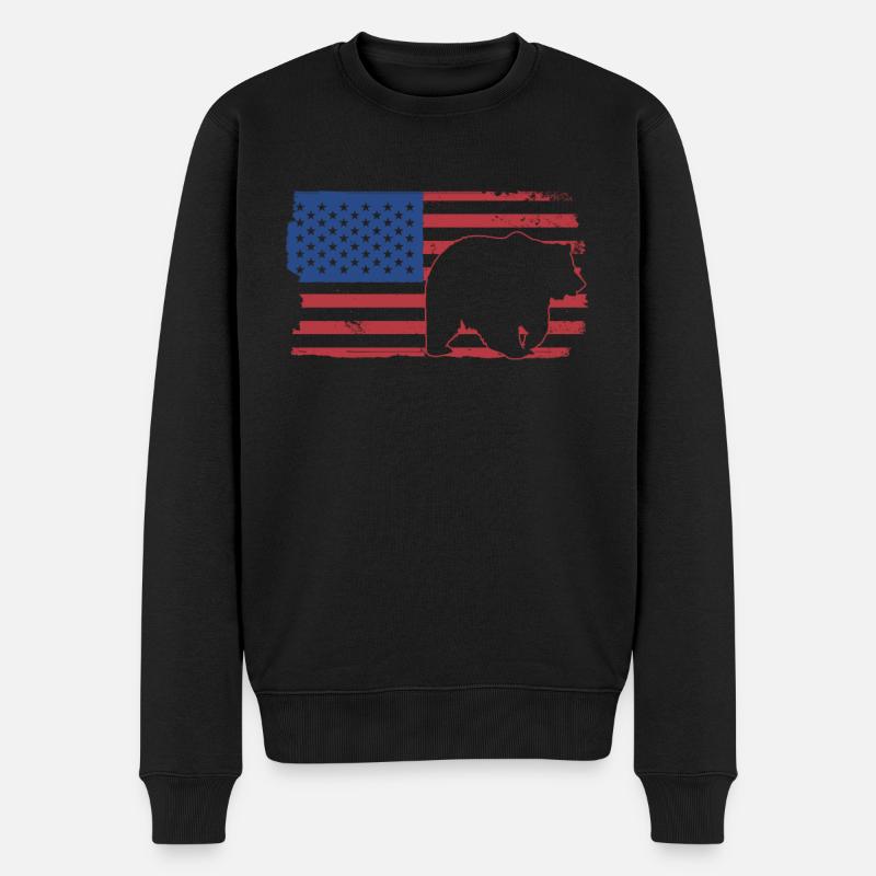 Grizzly Bear Ours brun États-Unis - Pull Premium bio Homme - noir