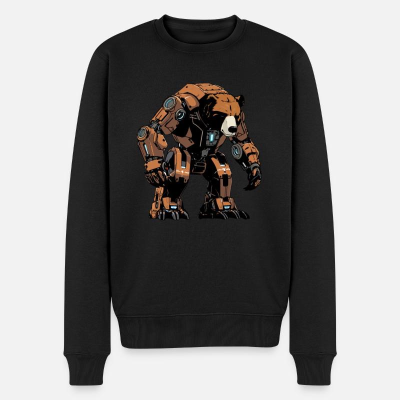 Grizzli, ours brun, ours Robot - Pull Premium bio Homme - noir