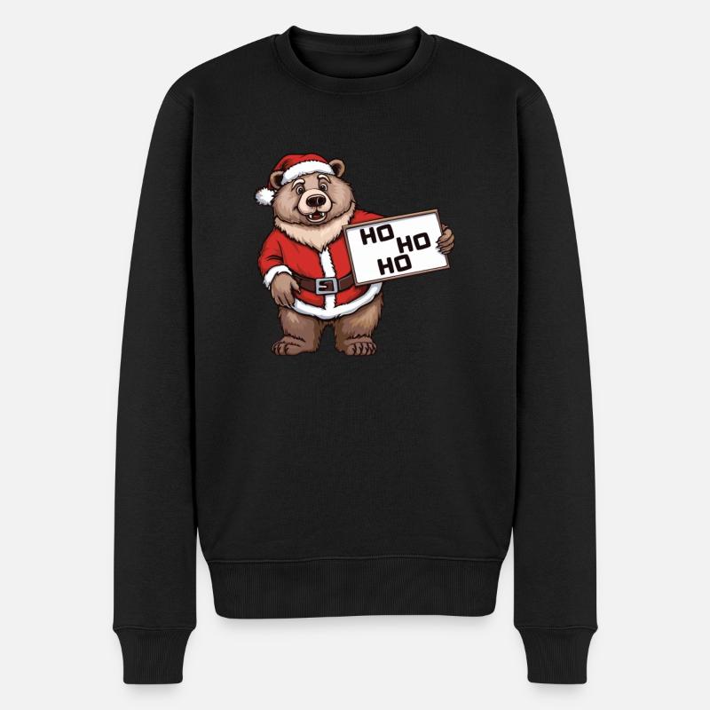 Grizzly Ours Brun Noël - Pull Premium bio Homme - noir