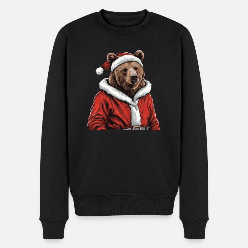 Grizzly Ours Brun de Noël - Pull Premium bio Homme - noir